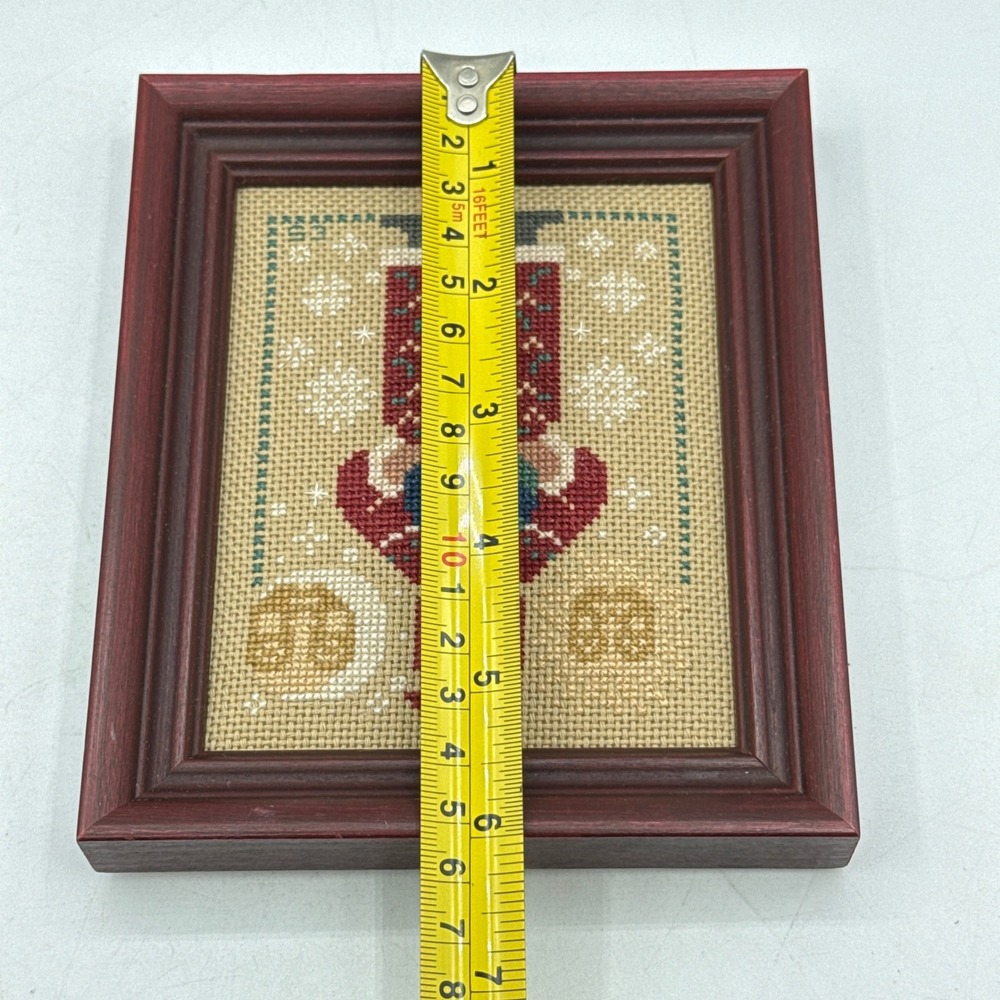 Vtg The Prairie Schooler Framed Cross Stitch Yearly Santa Christmas Americana - Picture 8 of 8